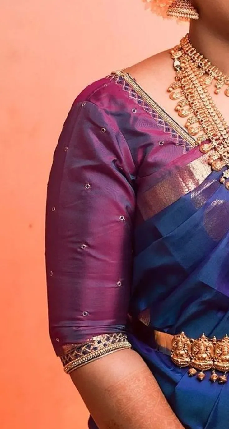 Exquisite Pink Bridal Blouse Handcrafted Full Sleeves Aari Maggam Work Premium Wedding Saree Blouse Design