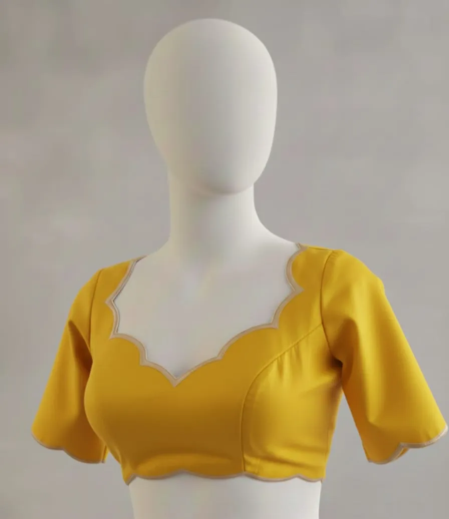 Half White Designer Cutwork Blouse Fancy Ready Made Ethnic Collection - Image 3