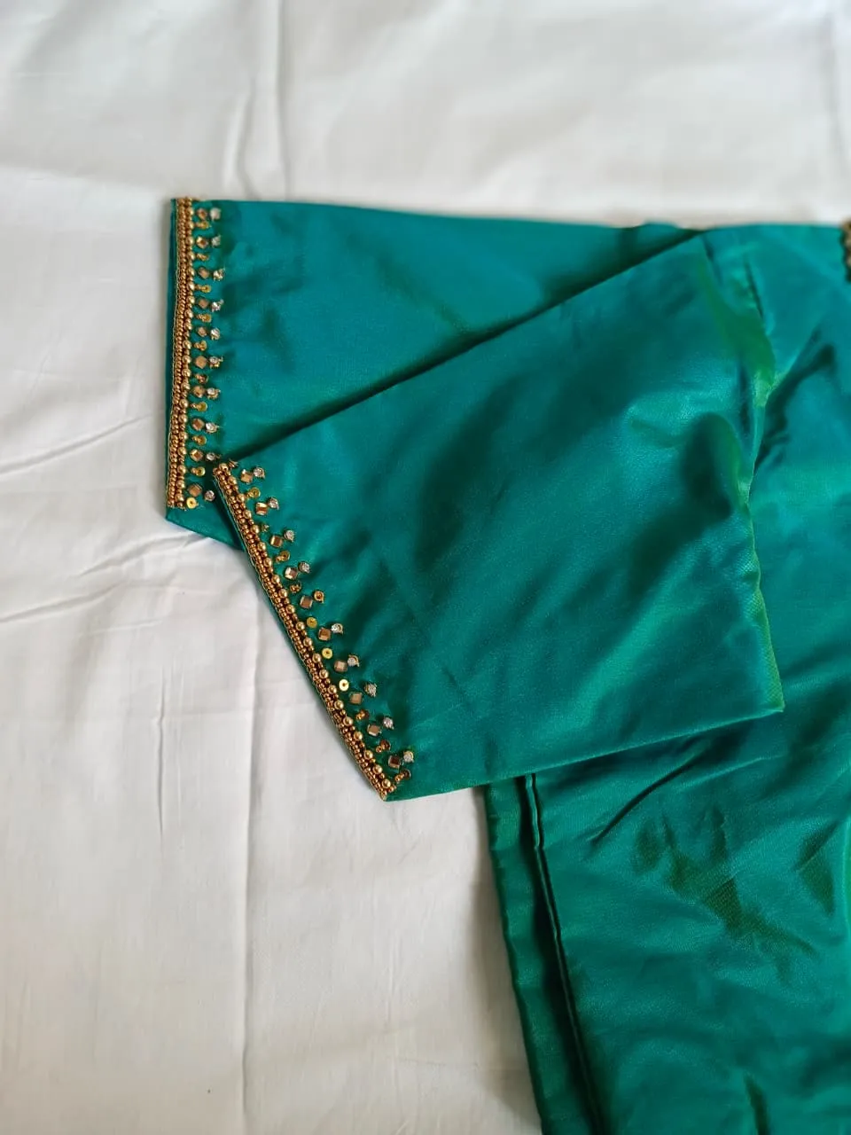Latest Rama Green Maggam Work Blouse  Budget-Friendly Designer Party Look