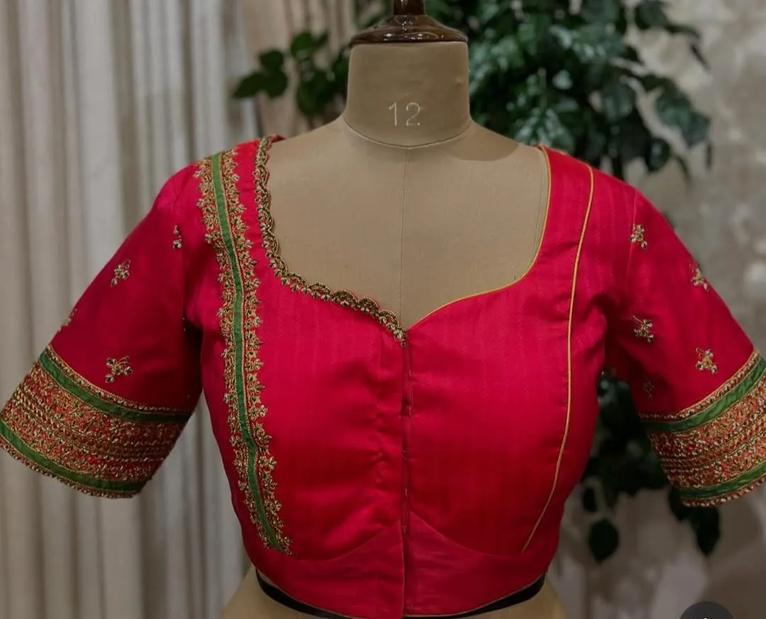 Latest Red Designer Maggam Work Blouse  Grand Bridal Hand Embroidery  Buy Online