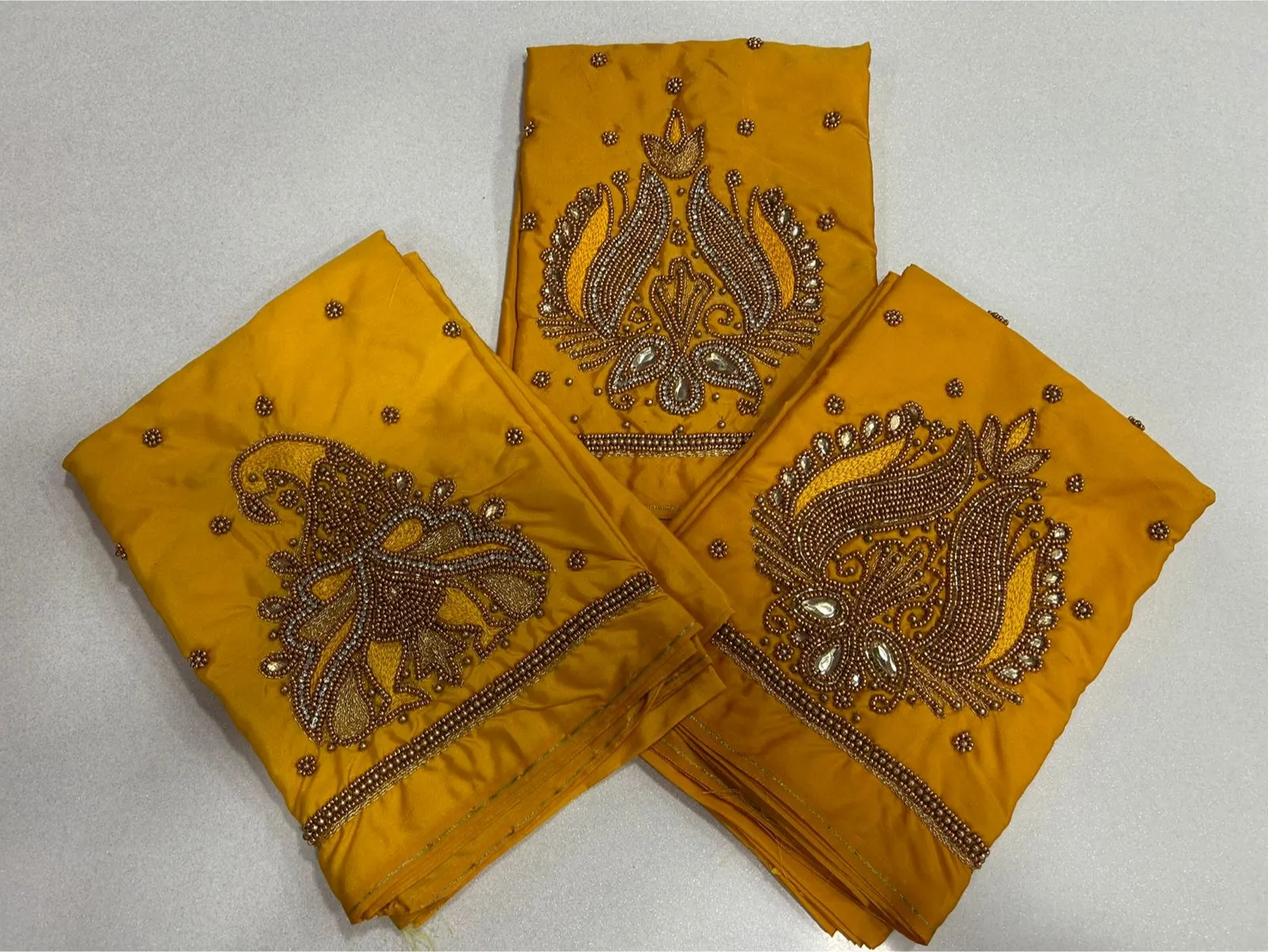 LIMITED OFFER Stunning Orange Maggam Work Blouse Designer Silk Hand Embroidered Top - Image 8