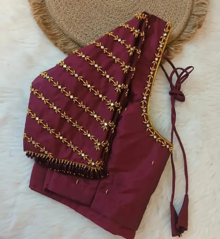 Maroon Maggam Work Blouse Stunning Designs Under Budget  Affordable Luxury