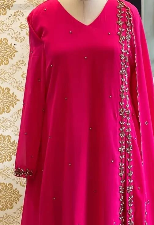 Pink Budget Anarkali Suit with Latest Maggam Work  Party Wear MustHave