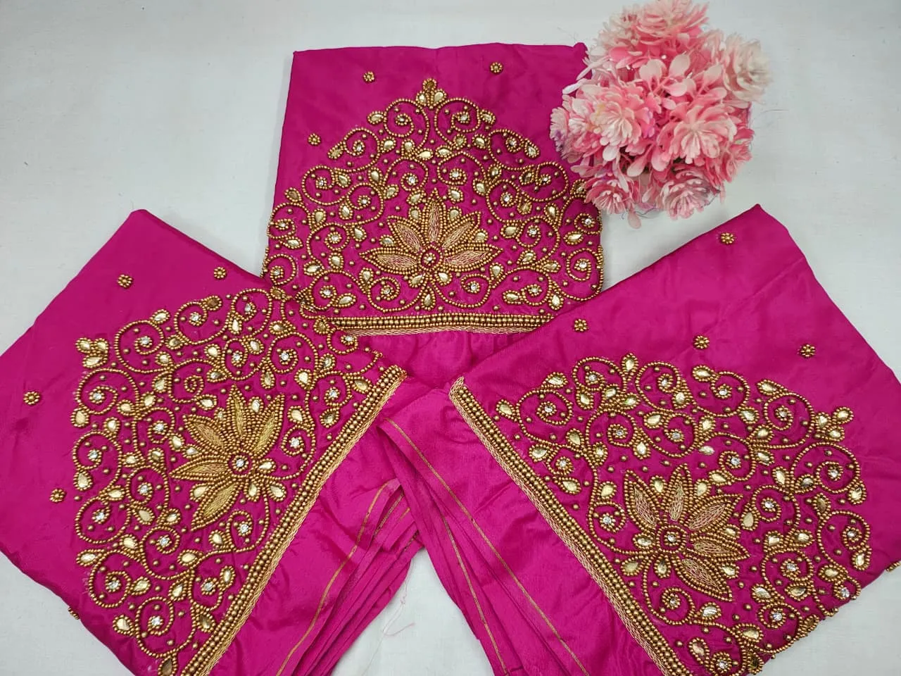 Pink Floral Maggam Work Blouse Under Budget  Premium Craft, Everyday Elegance