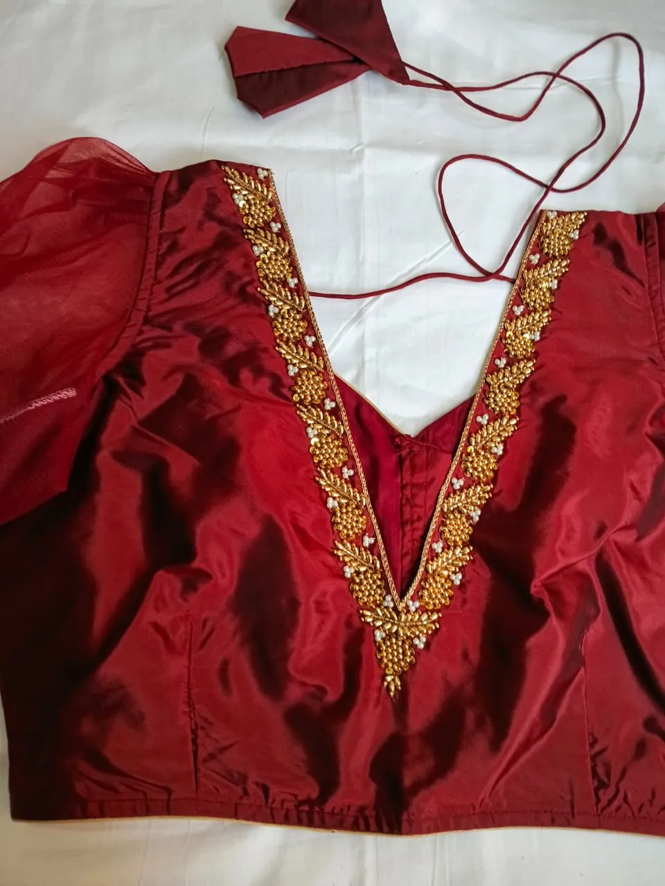 Premium Pink Net Maggam Blouse Latest Designer Fashion with High Elegance - Image 2