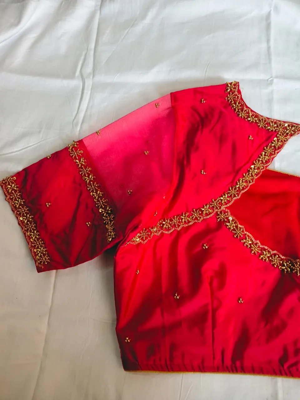 Premium Pink Net Maggam Blouse Latest Designer Fashion with High Elegance - Image 2