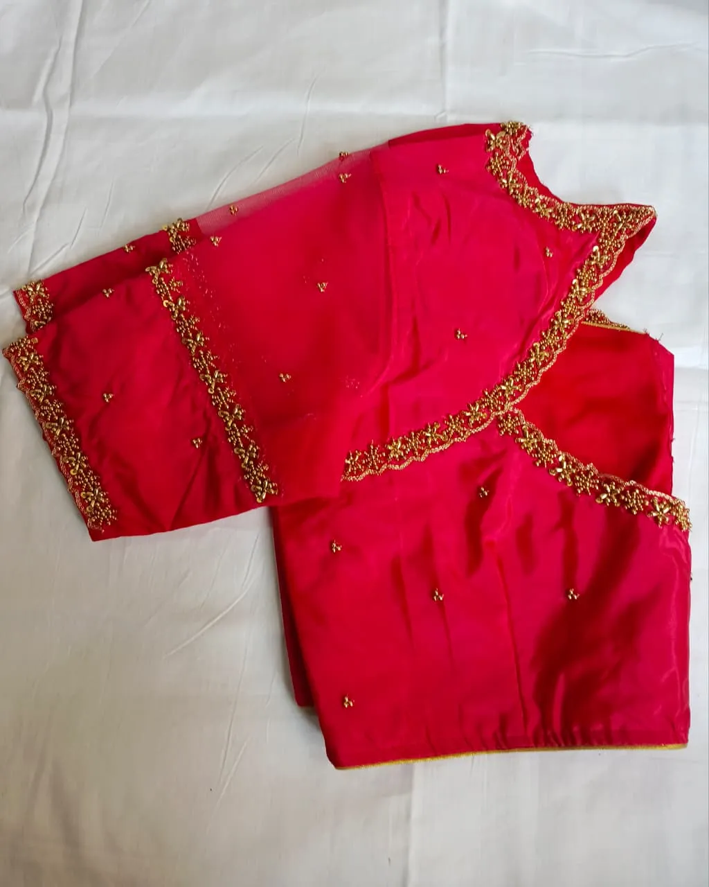 Premium Pink Net Maggam Blouse Latest Designer Fashion with High Elegance - Image 4