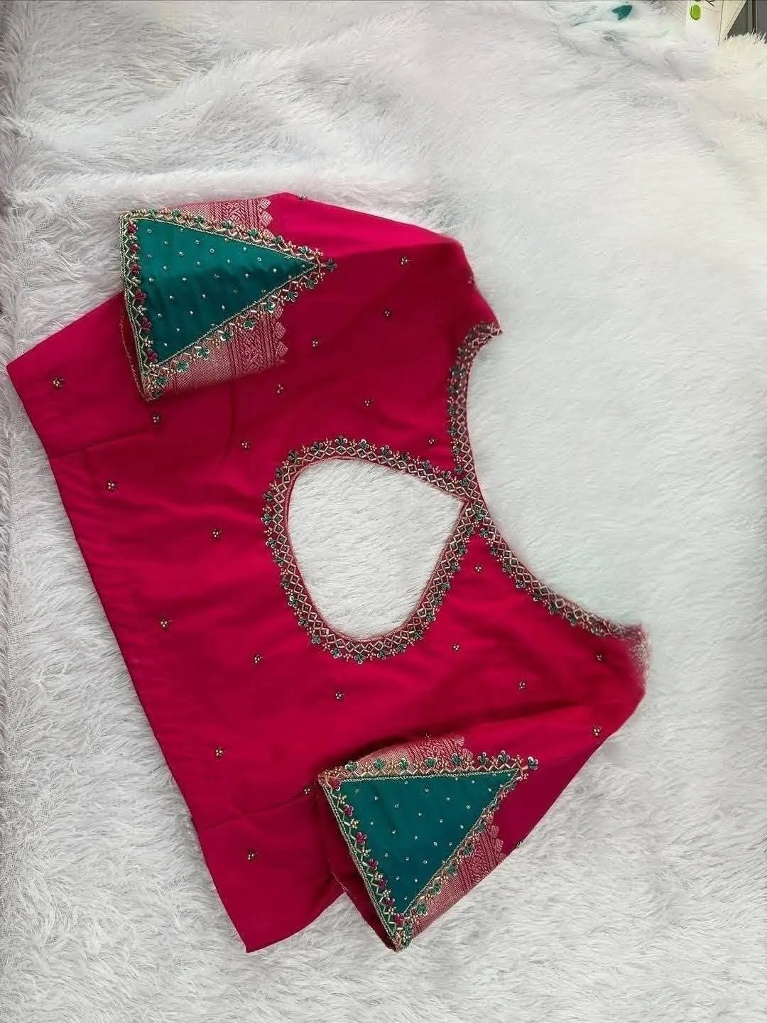 Premium Red Maggam Work Blouse  Bridal Ready Zardosi Design Shop Custom Sizes