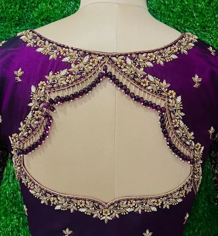 Purple Trending Maggam Work Blouse  Affordable Stylish  High Quality