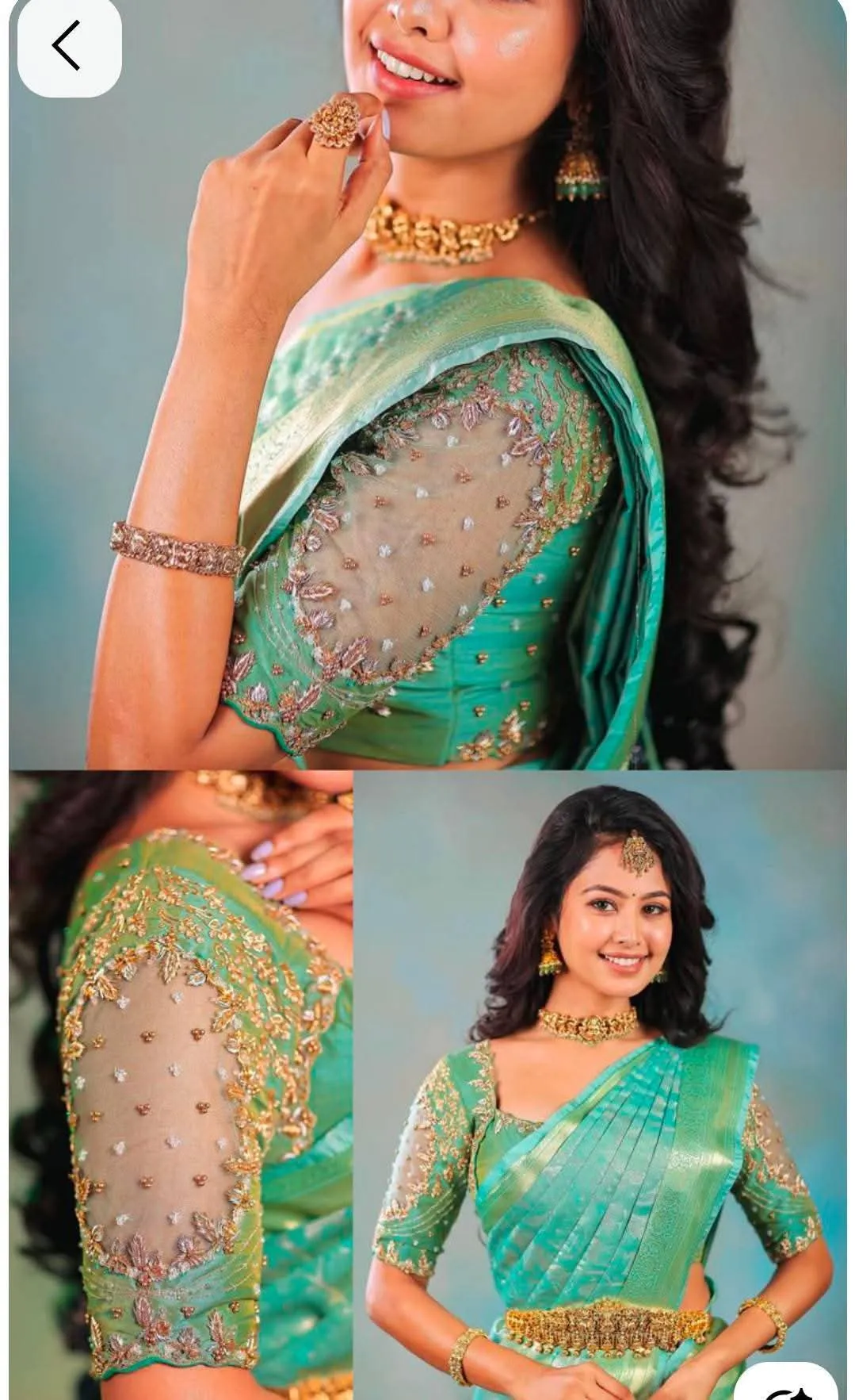 Rama Green Heavy Maggam Work Blouse  High Quality Craftsmanship for Grand Occasions