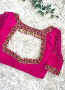 Traditional Bridal Maggam Work Blouse in Pink