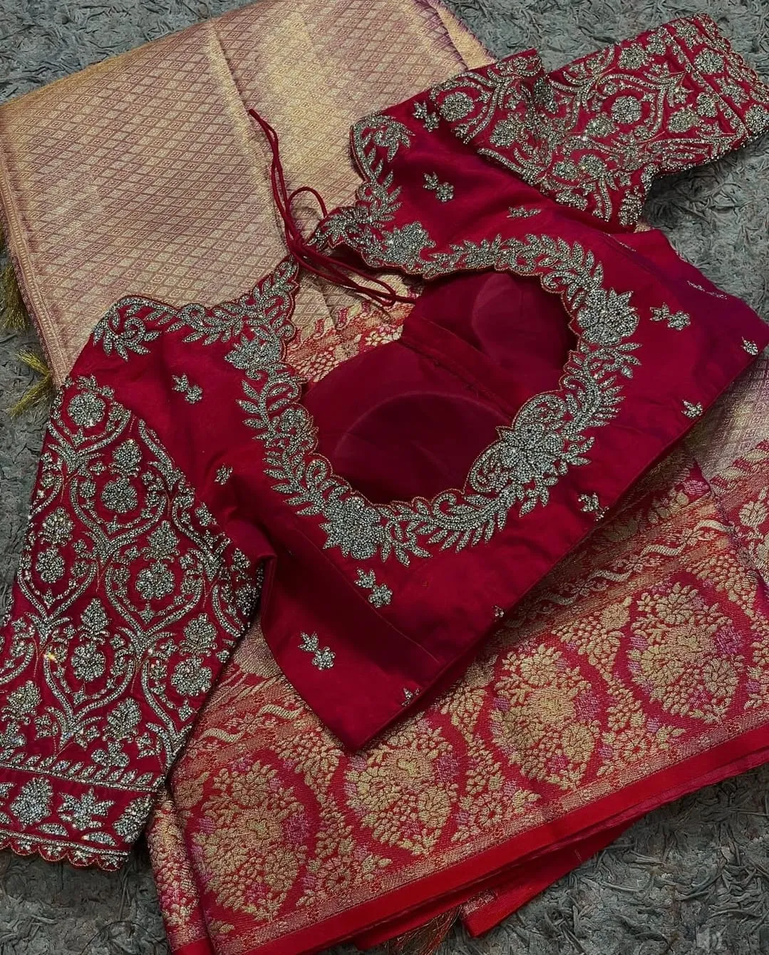 Red Grand Wedding Maggam Work Blouse  Exquisite Bridal Designer Blouse Online