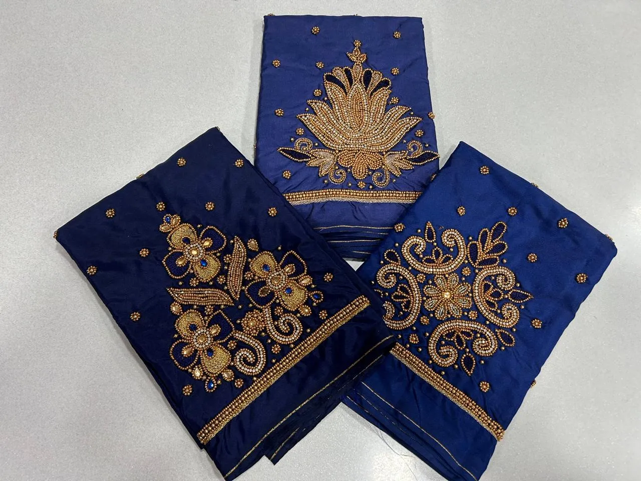 Regal Navy Blue BlouseIntricate Maggam Work Masterpiece Shop Now