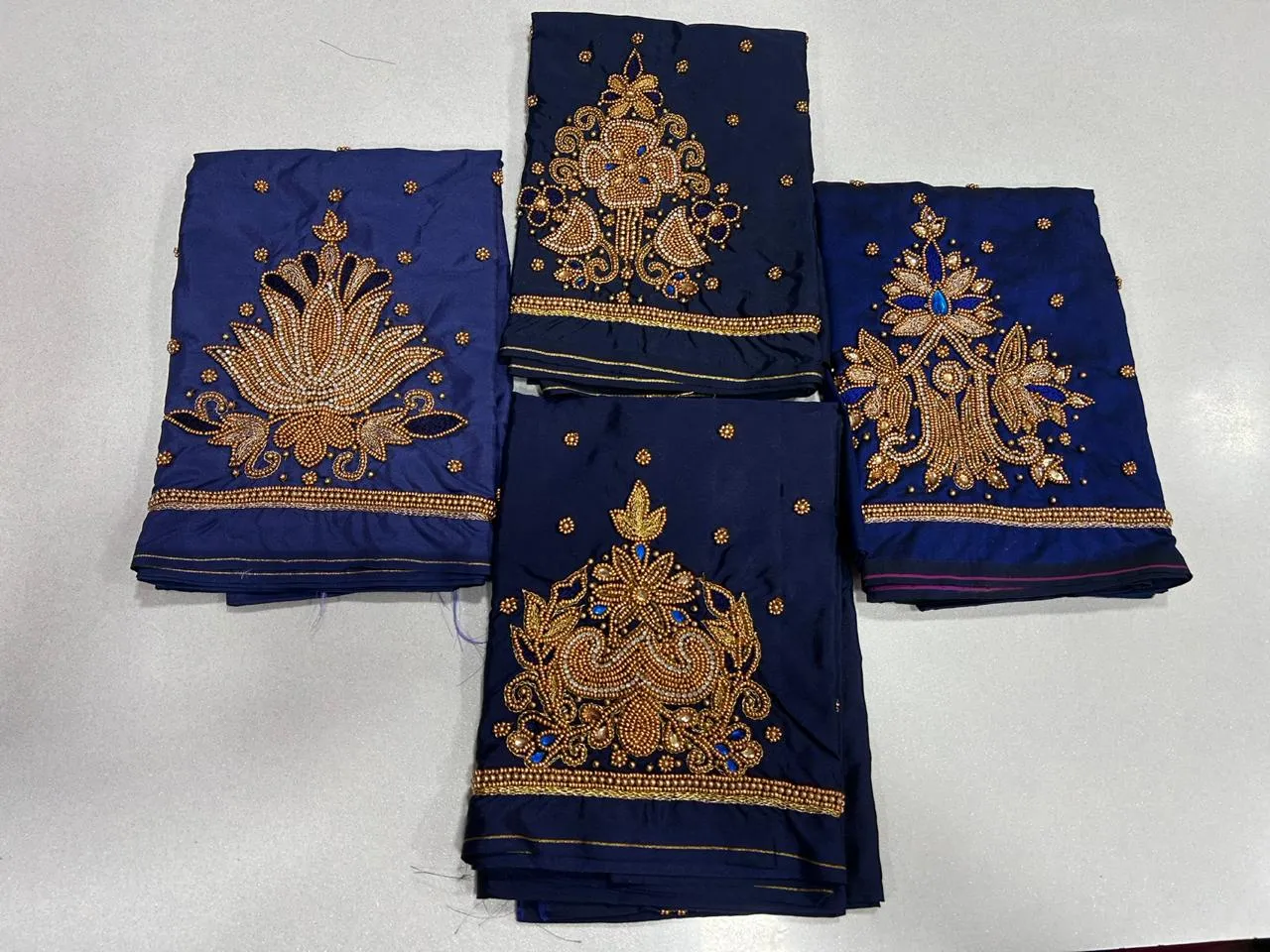 Regal Navy Blue BlouseIntricate Maggam Work Masterpiece Shop Now - Image 10