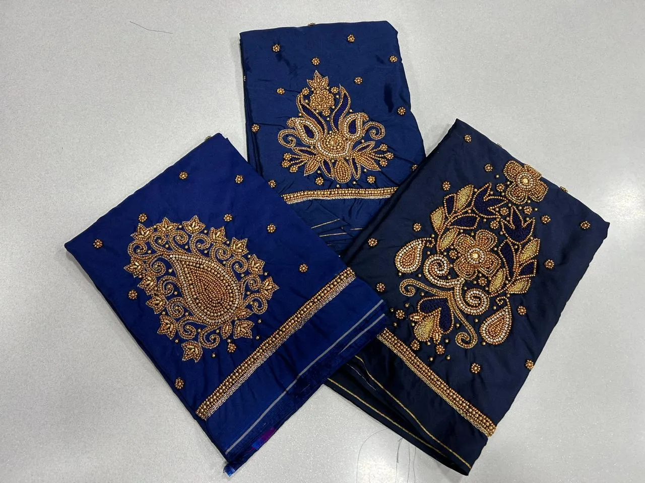 Regal Navy Blue BlouseIntricate Maggam Work Masterpiece Shop Now - Image 11