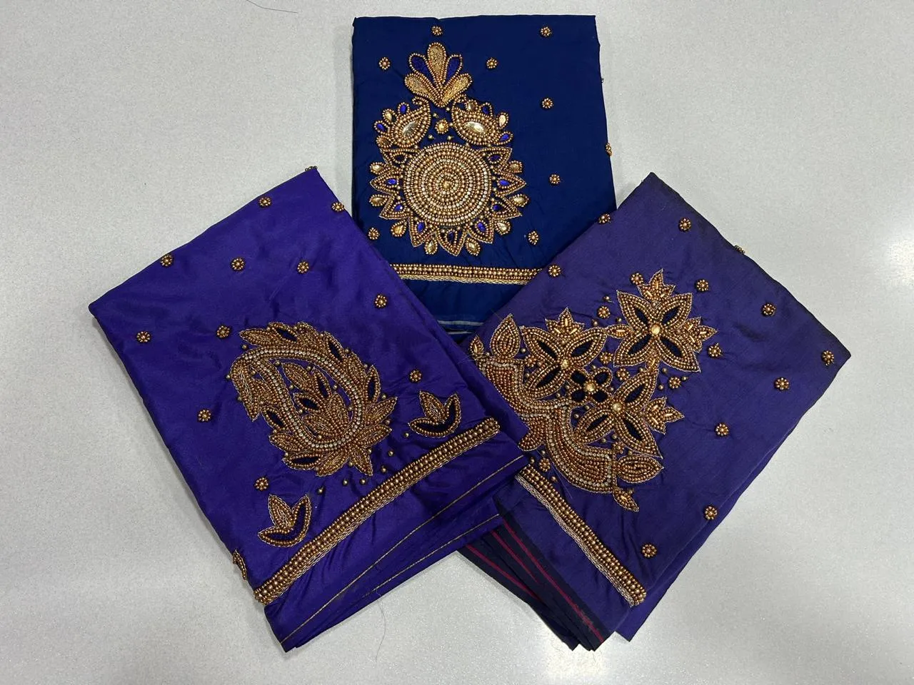 Regal Navy Blue BlouseIntricate Maggam Work Masterpiece Shop Now - Image 12