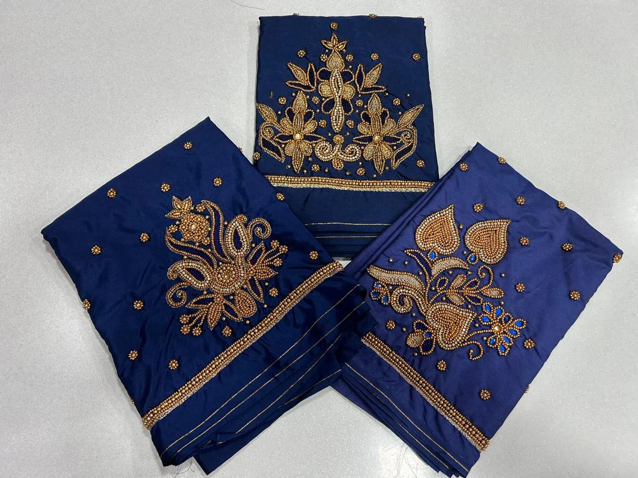 Regal Navy Blue BlouseIntricate Maggam Work Masterpiece Shop Now - Image 2