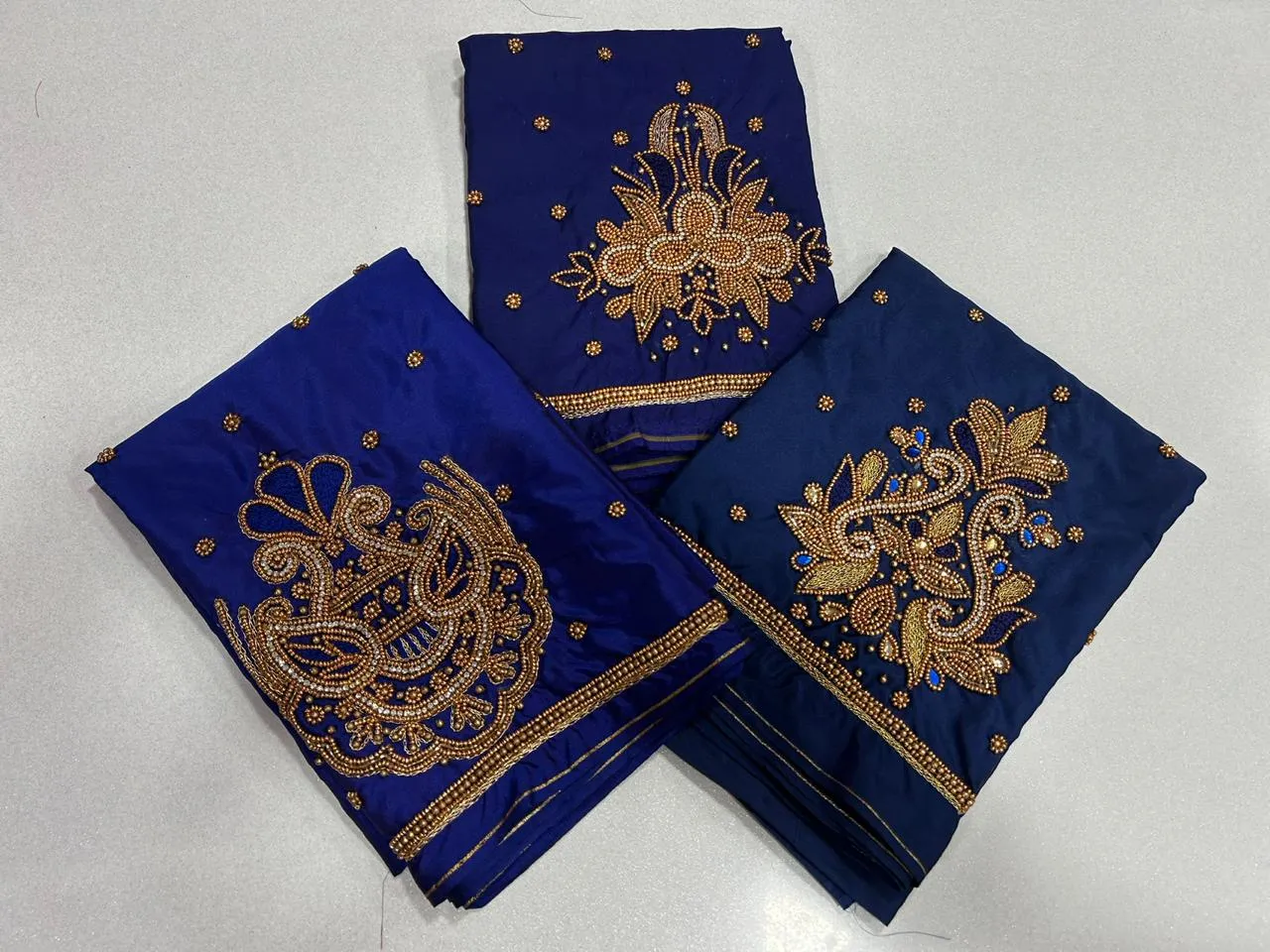 Regal Navy Blue BlouseIntricate Maggam Work Masterpiece Shop Now - Image 3