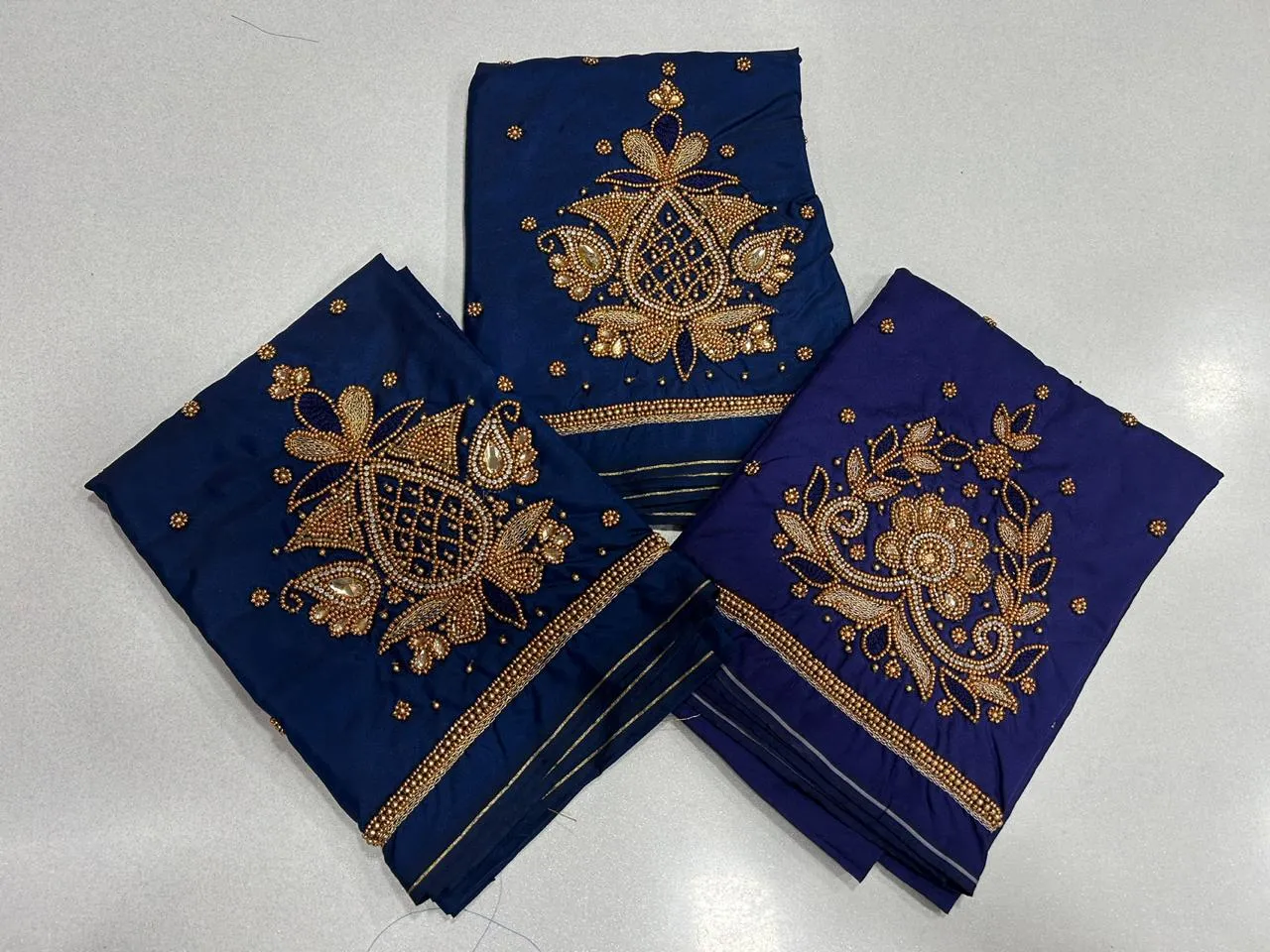 Regal Navy Blue BlouseIntricate Maggam Work Masterpiece Shop Now - Image 4