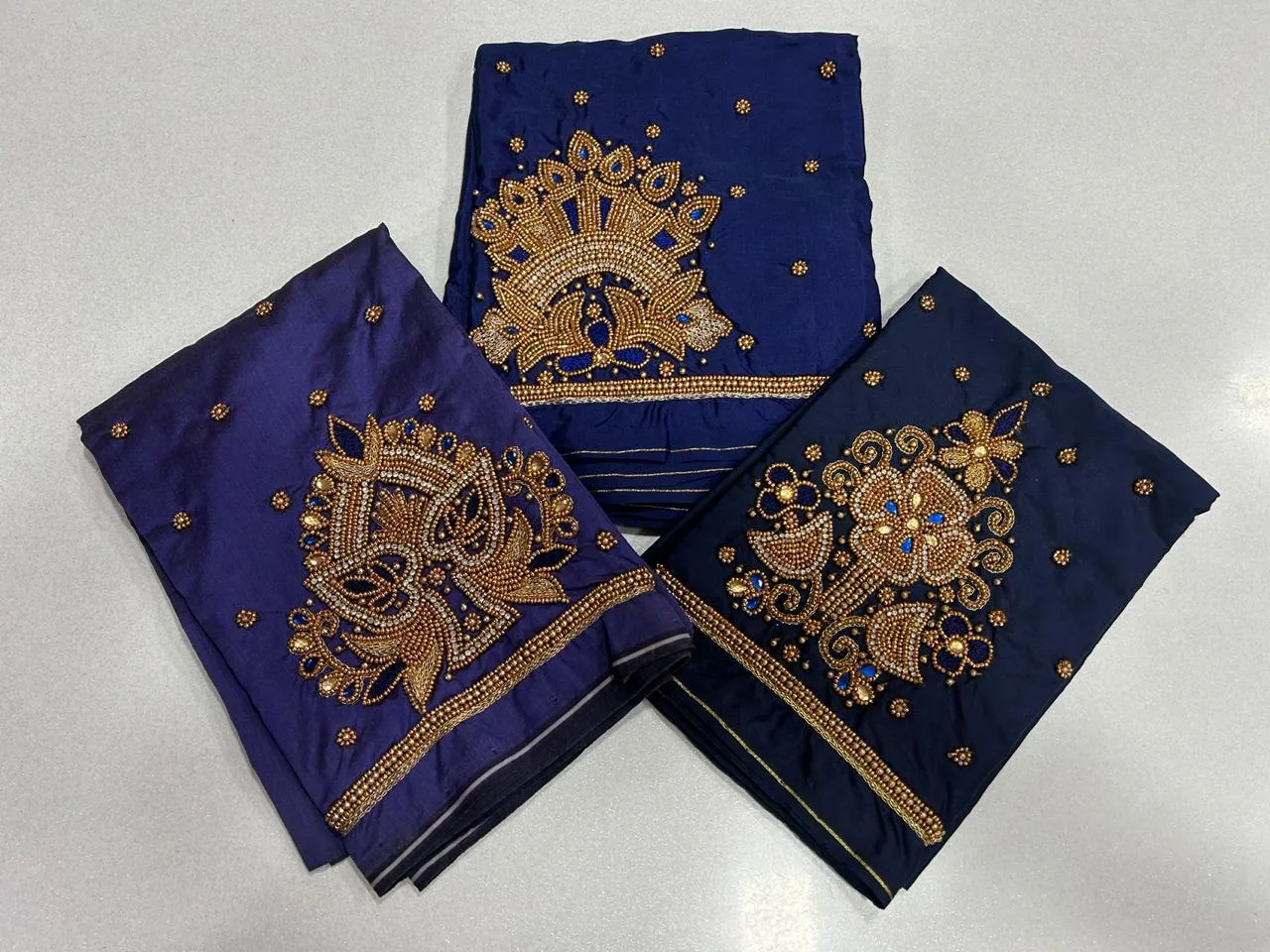 Regal Navy Blue BlouseIntricate Maggam Work Masterpiece Shop Now - Image 6