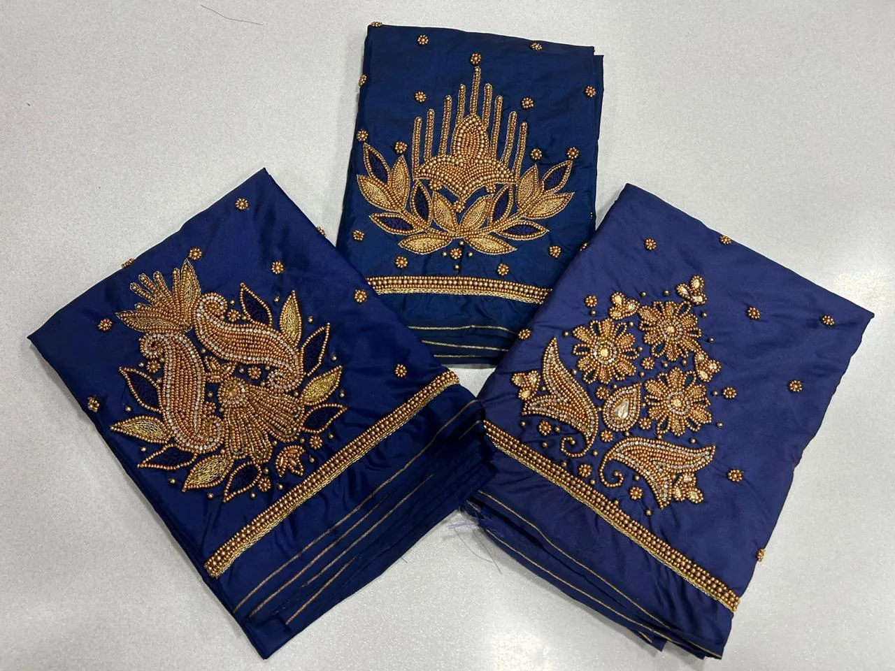 Regal Navy Blue BlouseIntricate Maggam Work Masterpiece Shop Now - Image 7