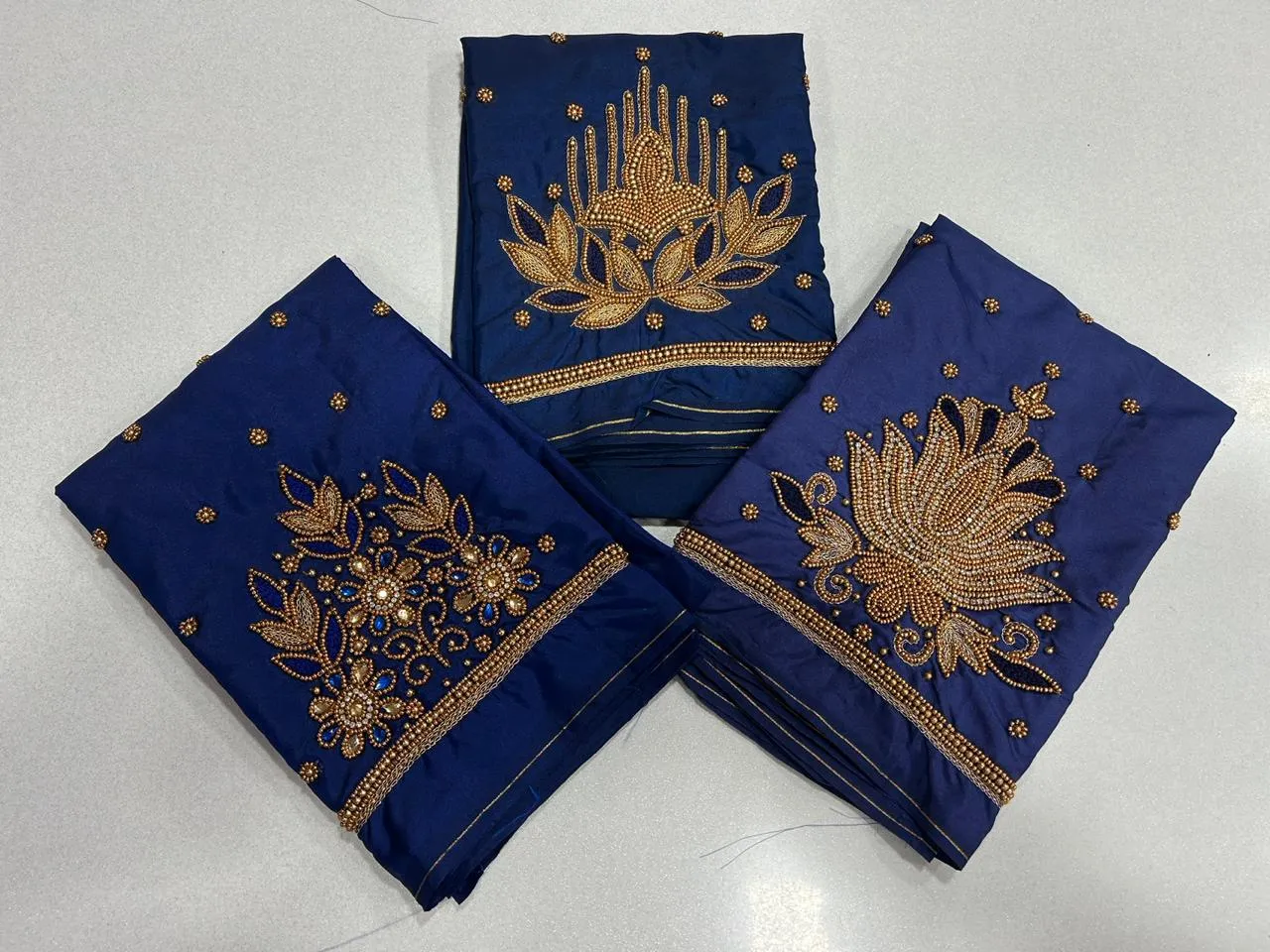 Regal Navy Blue BlouseIntricate Maggam Work Masterpiece Shop Now - Image 8