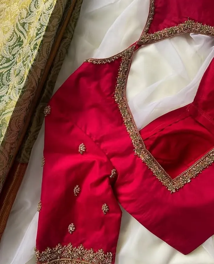 Shop Pink Cutwork Blouse  Latest Maggam Work Styles for Women