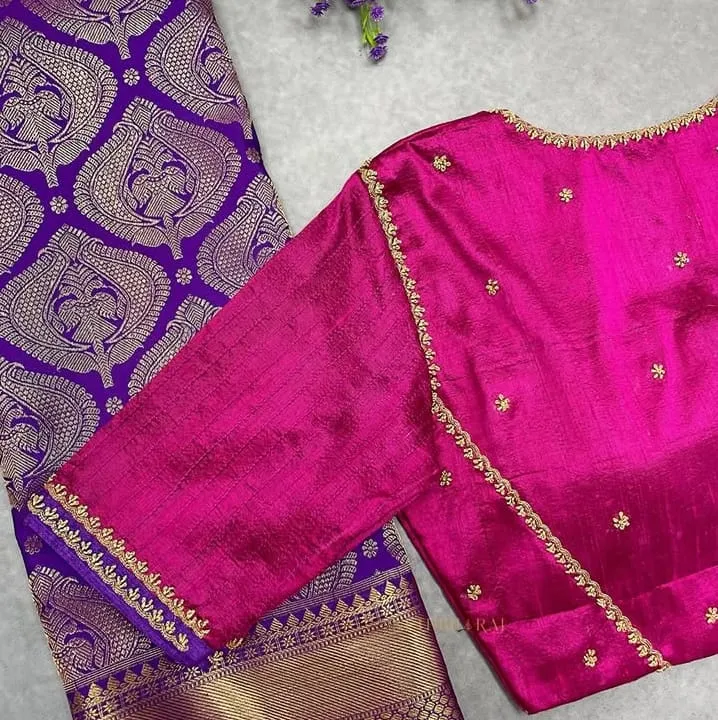 Shop Rani Pink Heavy Maggam Work Blouse Celebrity Style High Quality Craftsmanship - Image 3