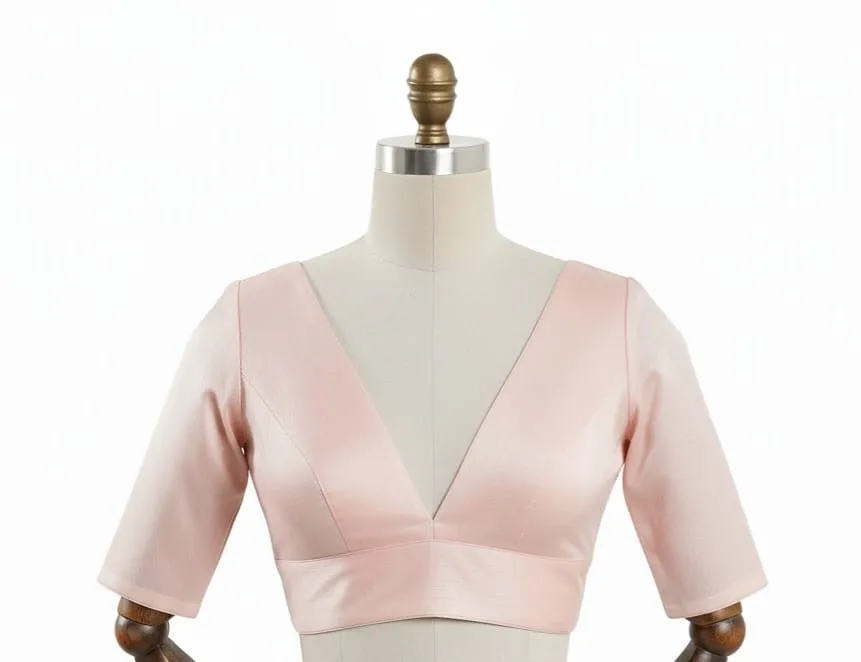 Stylish Blue VNeck Blouse for Daily Wear Soft Fabric  Perfect Fit