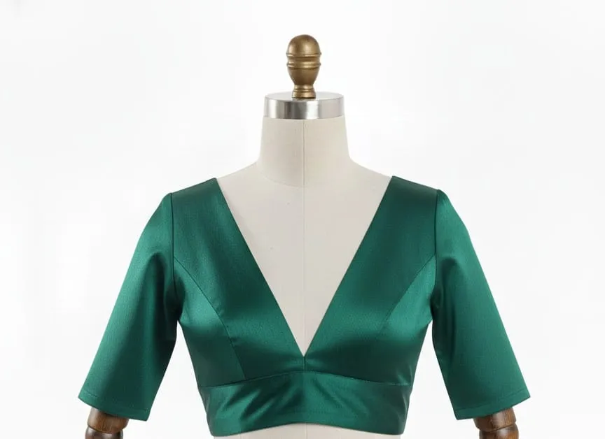 Stylish Blue VNeck Blouse for Daily Wear Soft Fabric Perfect Fit - Image 3