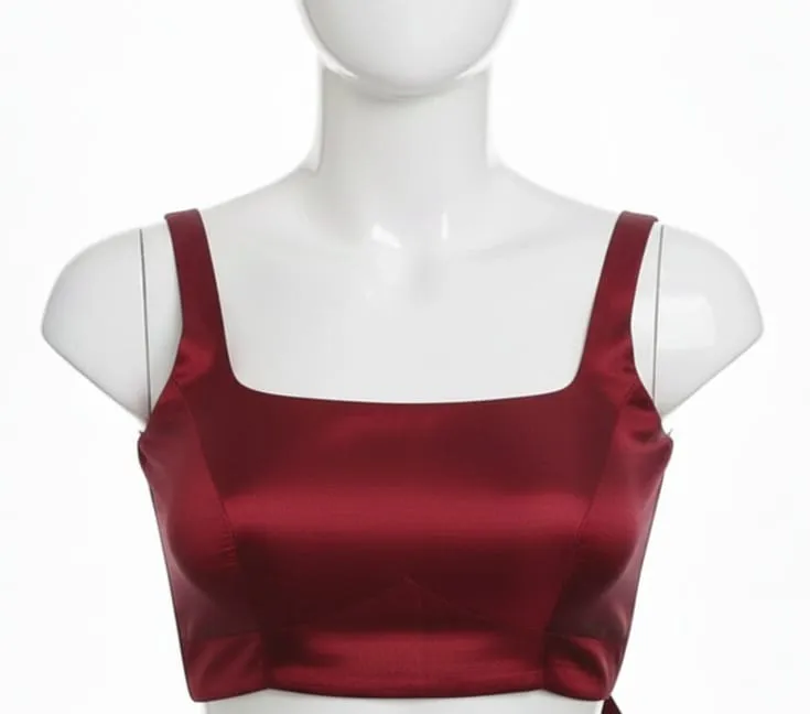 Stylish Maroon Tube Blouse for Women  Sleeveless Contemporary Blouse Design