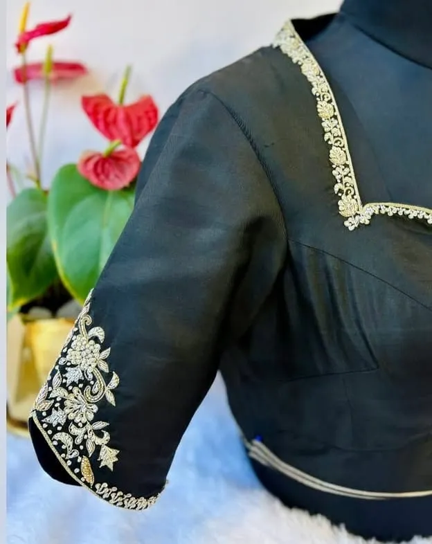 TIMELESS Black Maggam Zardosi Blouse SHOP The Latest Designer Styles NOW