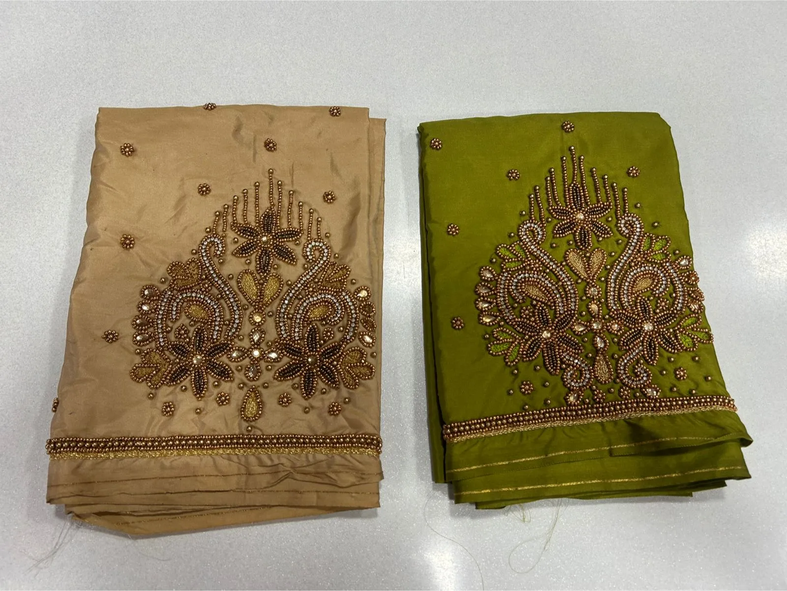 Trending Parrot Green Buti Maggam Aari Blouse Elegant  Affordable