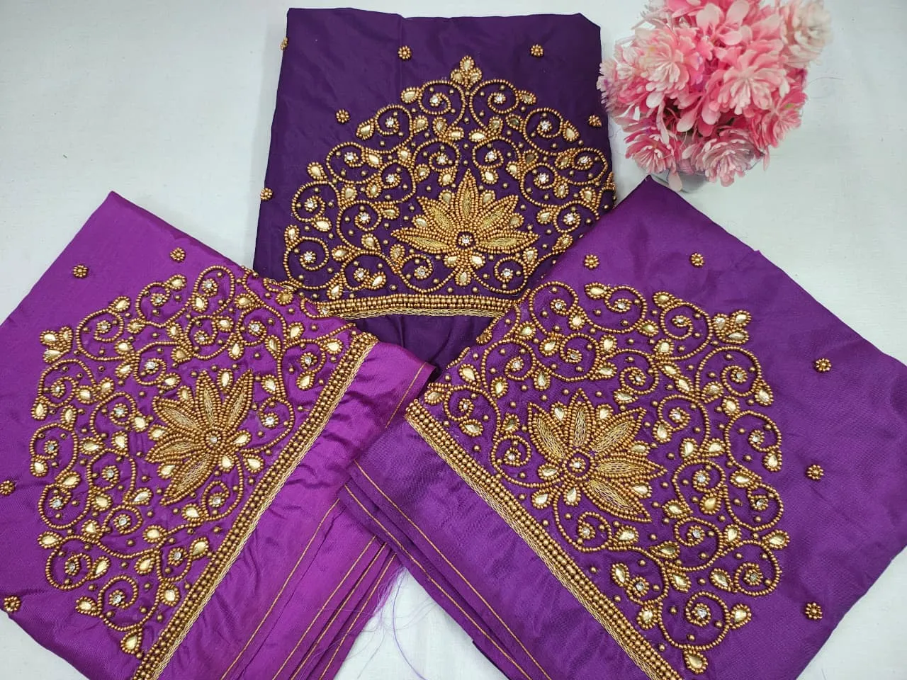 Violet Designer Maggam Blouse Under Budget  Top Trending Choice for Festive Wear