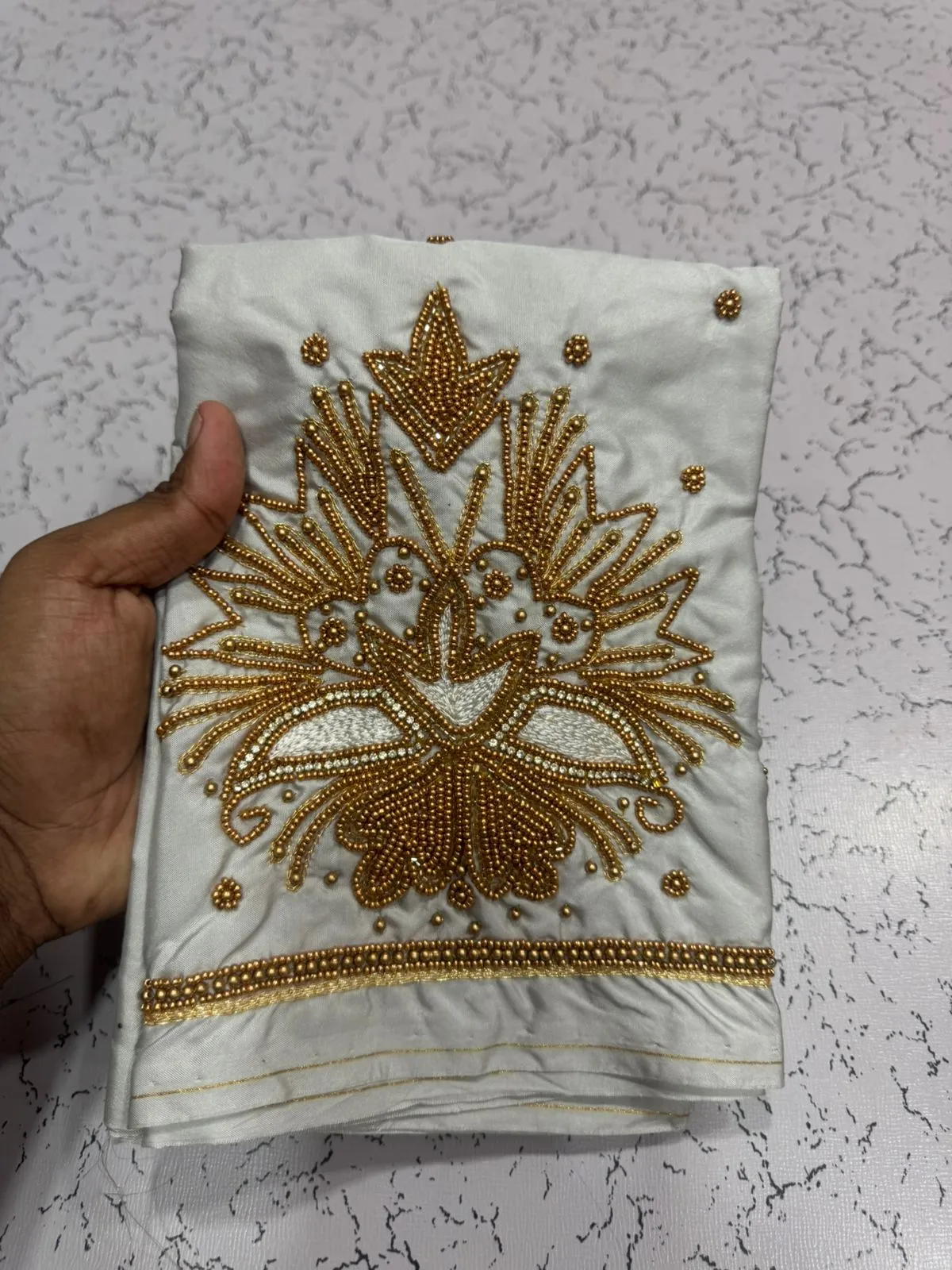 White Beaded Maggam Blouse  Simple Sophisticated  HighQuality Craft