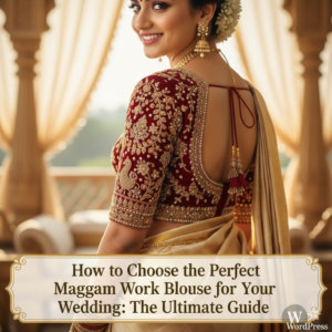 Heavy bridal Maggam work blouse design for red silk saree