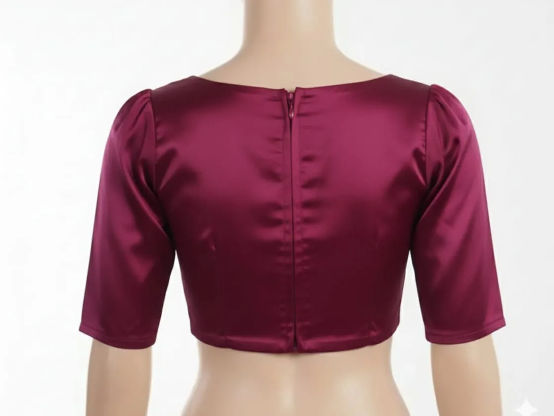 Buy Mejantha Pink High Neck Ready Made Saree Blouse Elegant Trend Forward - Image 2