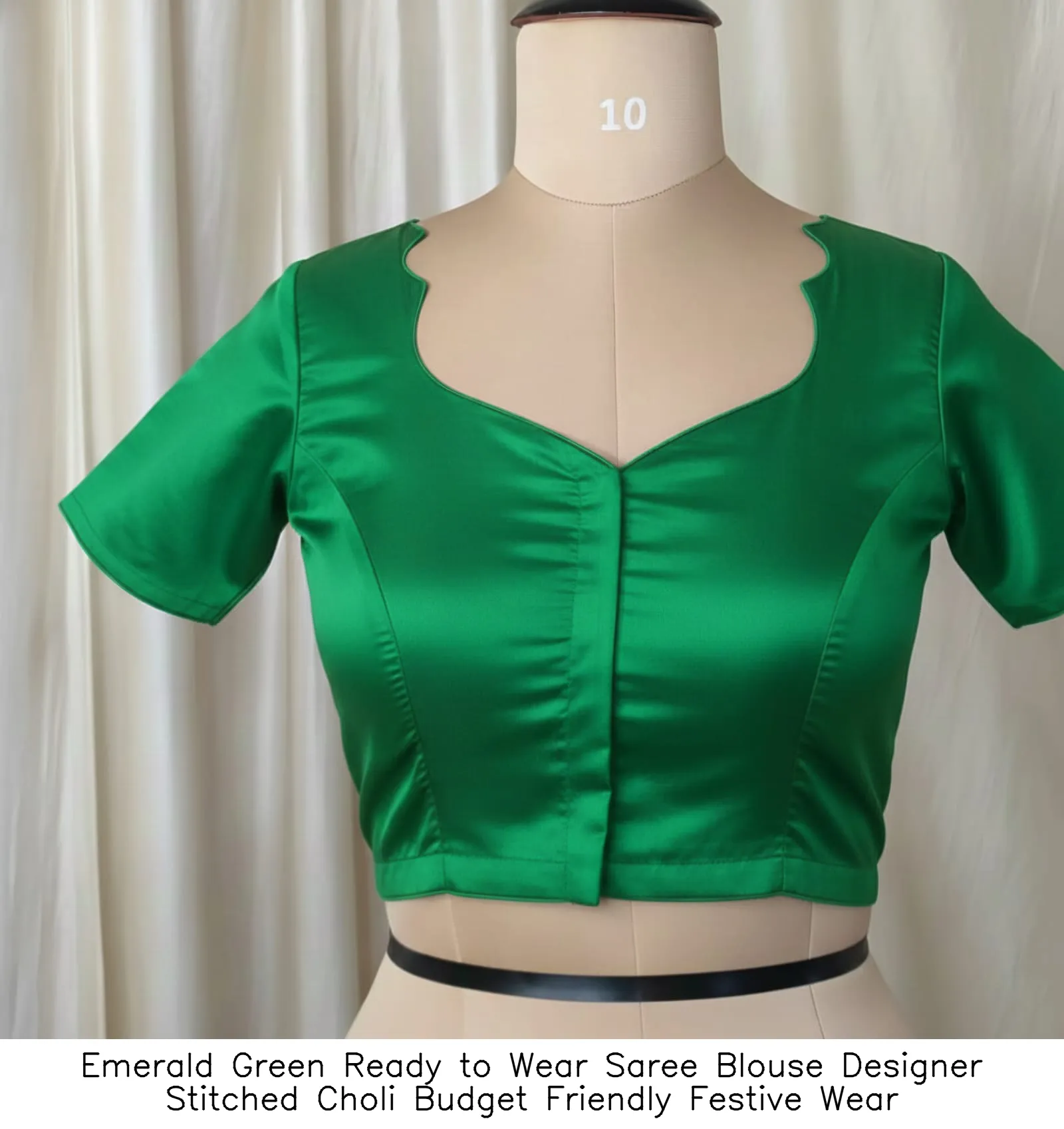 Emerald Green Ready to Wear Saree Blouse  Designer Stitched Choli  Budget Friendly Festive Wear