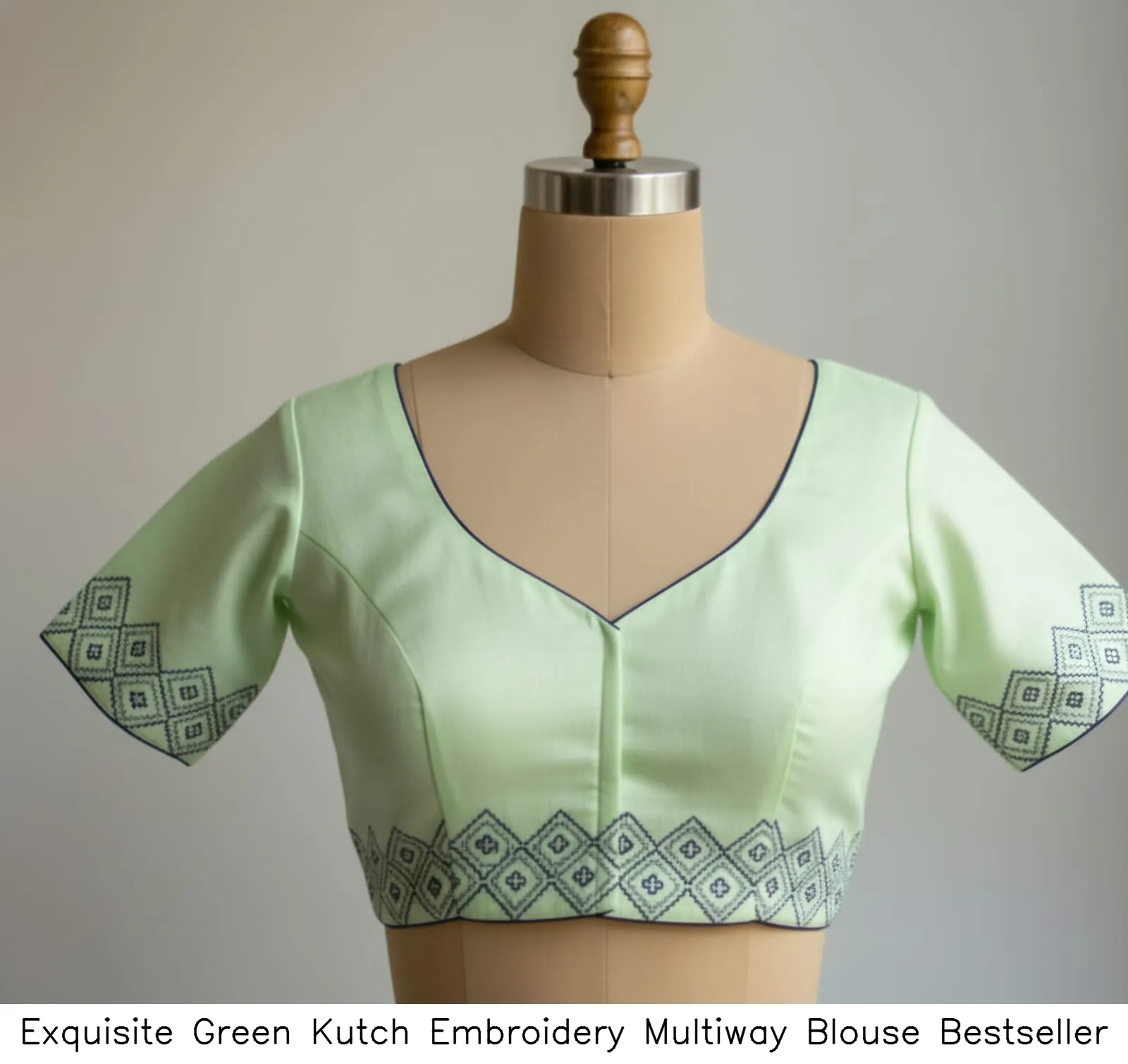 Exquisite Green Kutch Embroidery Multiway Blouse  Bestseller