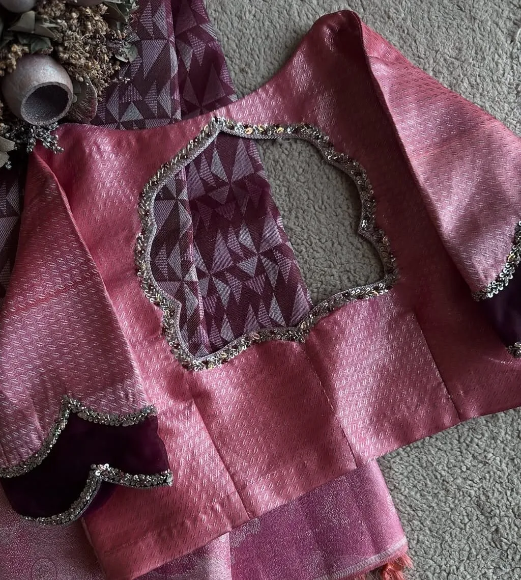 Exquisite Peach Handcrafted Blouse  Budget Friendly Maggam Work Masterpiece