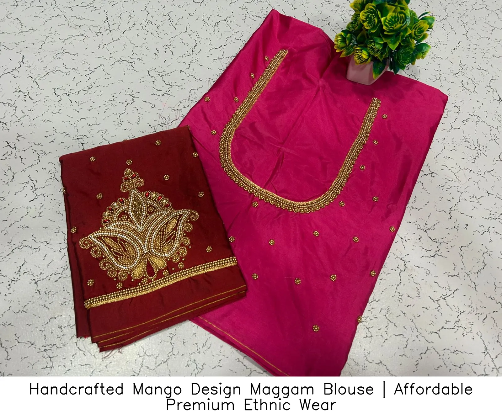Handcrafted Mango Design Maggam Blouse | Affordable Premium Ethnic Wear