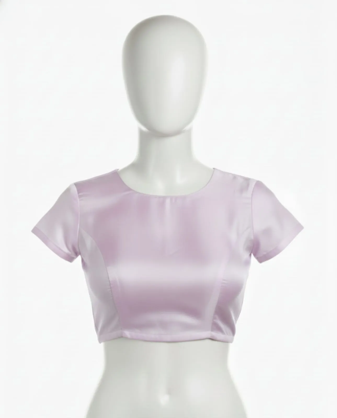 Lilac High Neck Short Sleeve Blouse Stylish Ready to Wear Saree Blouse Online