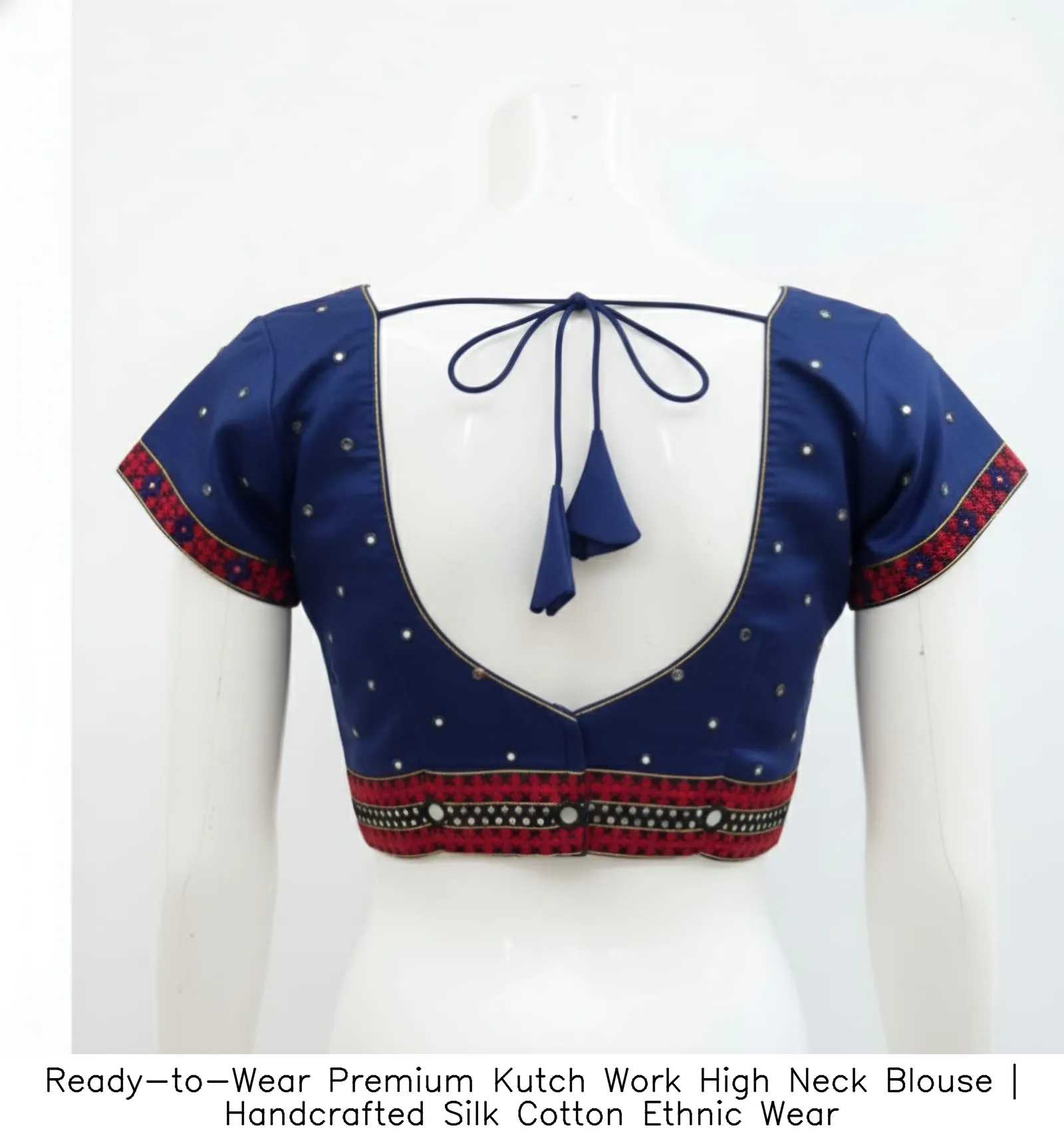 Ready-to-Wear Premium Kutch Work High Neck Blouse | Handcrafted Silk Cotton Ethnic Wear - Image 6
