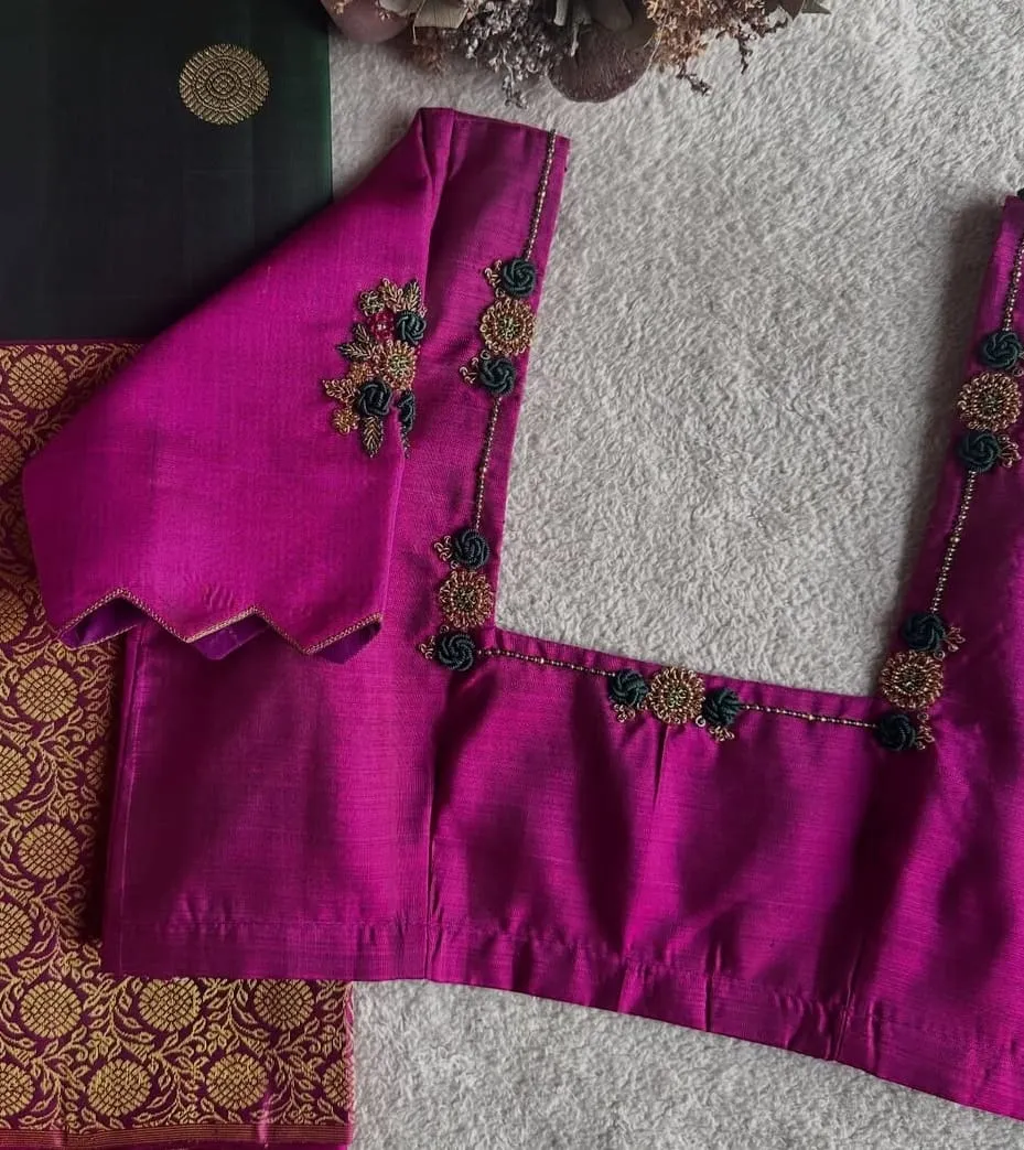 Timeless ethnic elegance with Maggam work blouse – KSEthnic