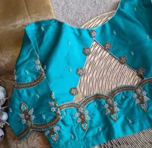designer handcrafted maggam work blouse