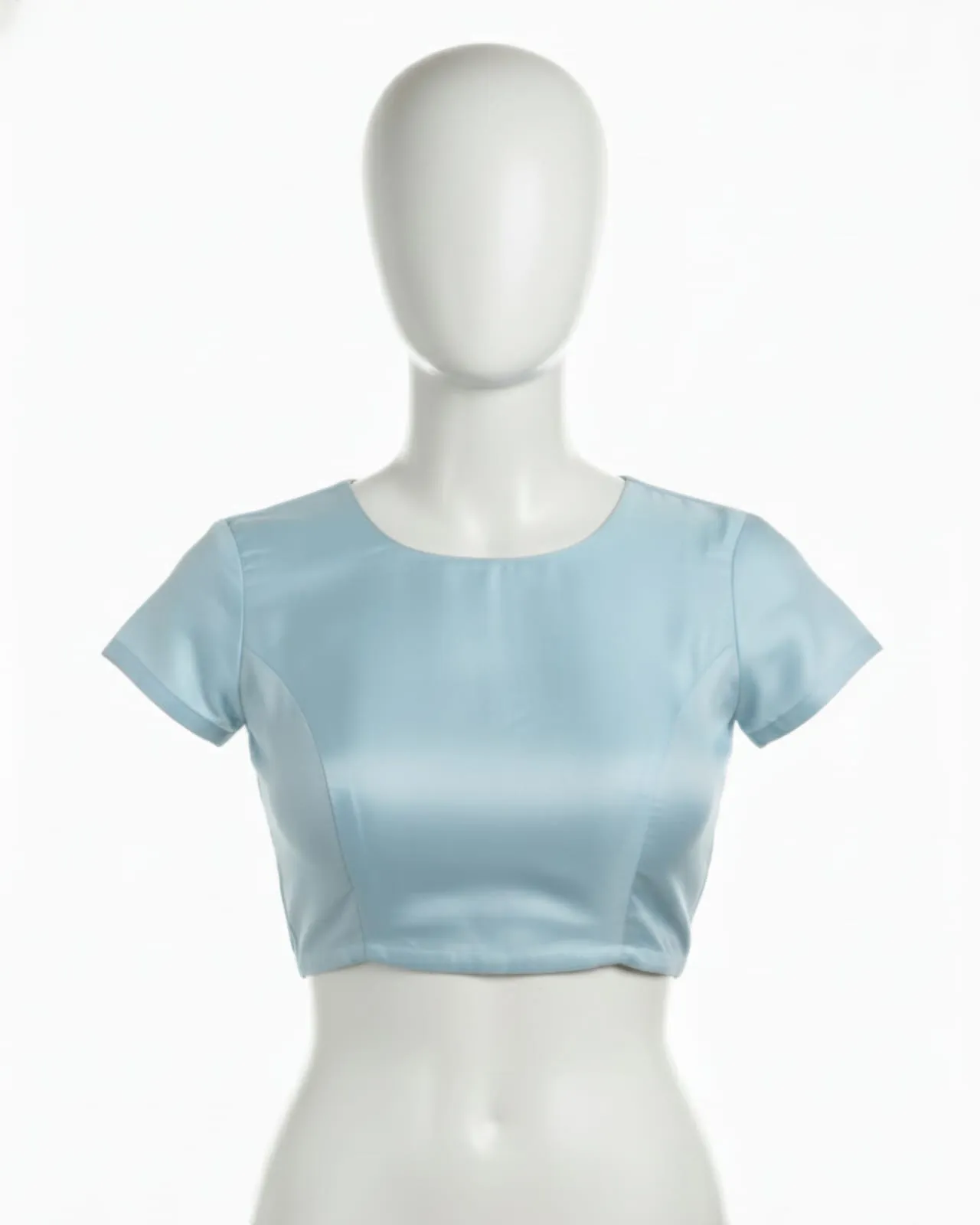 Top Trending Pastel Blue Short Sleeve Ready to Wear Blouse Designs