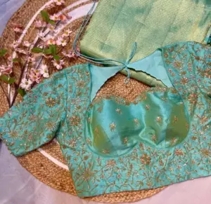 designer handcrafted maggam work blouse