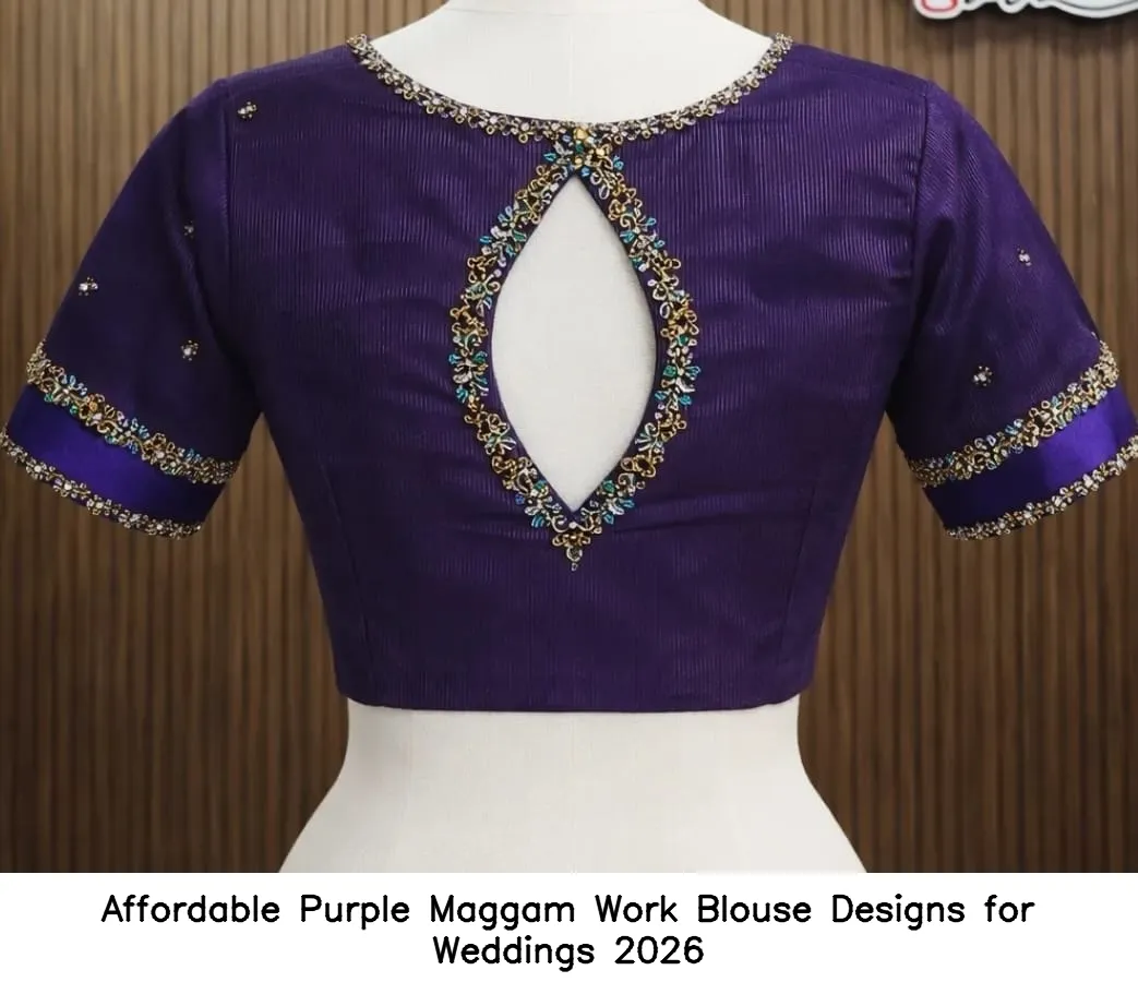 ​Affordable Purple Maggam Work Blouse Designs for Weddings 2026