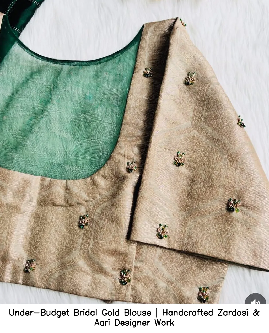 ​Under-Budget Bridal Gold Blouse | Handcrafted Zardosi & Aari Designer Work