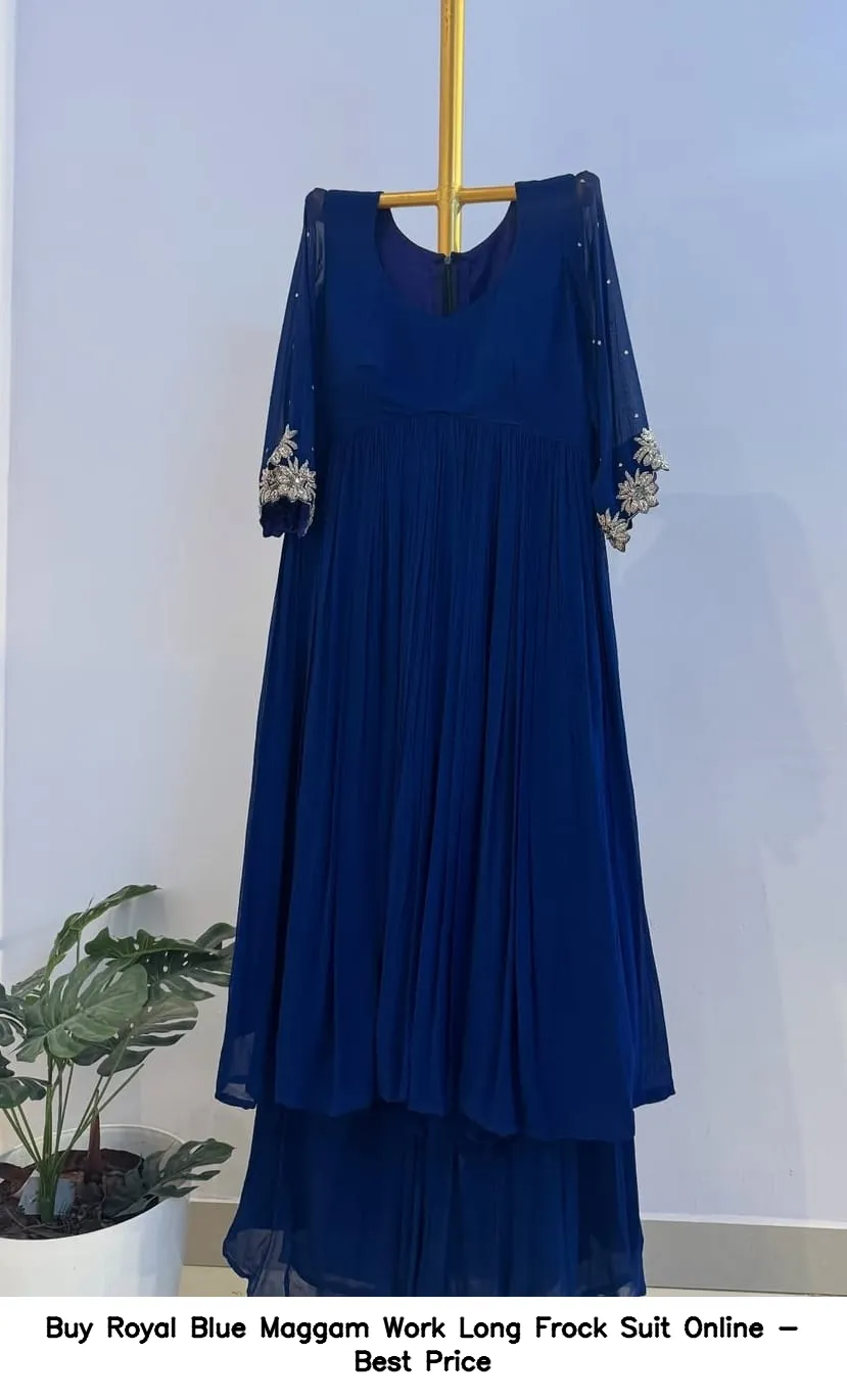 ​​Buy Royal Blue Maggam Work Long Frock Suit Online - Best Price